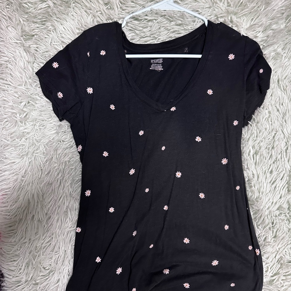 PINK v neck flower shirt casual